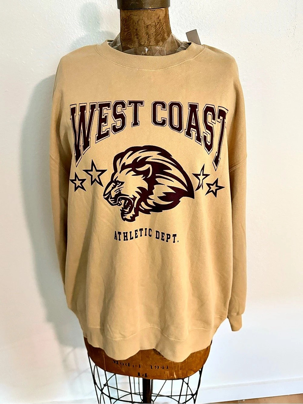 Rebellious One Game Day 85 West Coast Athletic Dept. Sweatshirt Large NWT